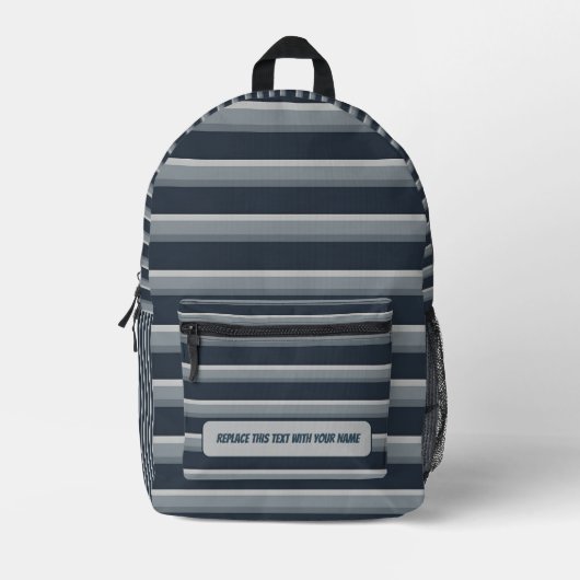 Personalized Horizontal Stripe Backpack プリントバックパック (正面)