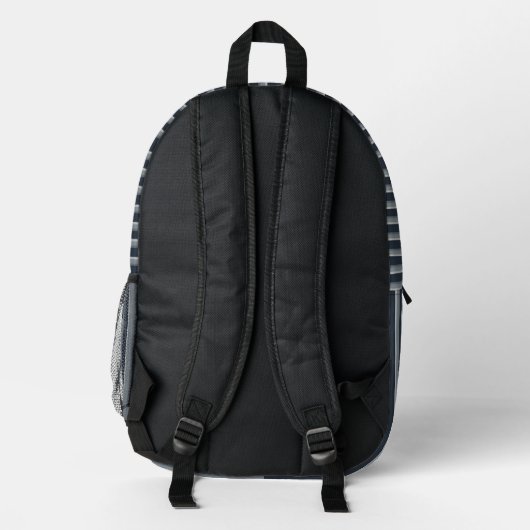 Personalized Horizontal Stripe Backpack プリントバックパック (裏面)