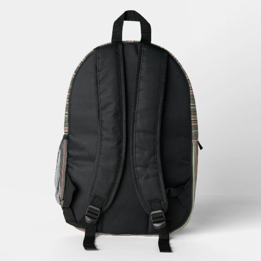 Personalized Horizontal Stripe Backpack プリントバックパック (裏面)
