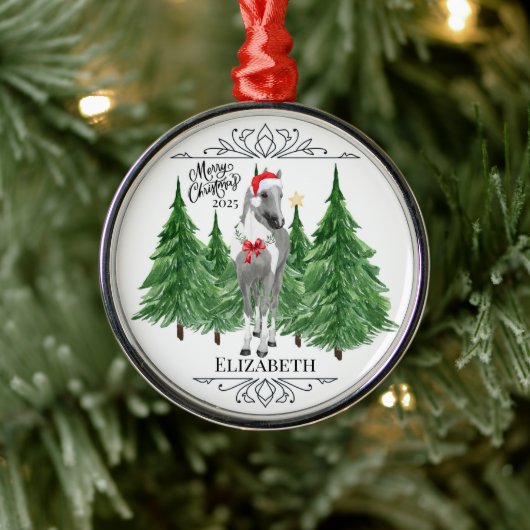 Personalized Horse Christmas Ornament Keepsake メタルオーナメント (ツリー)