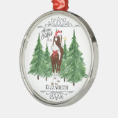 Personalized Horse Christmas Ornament Keepsake メタルオーナメント (左)