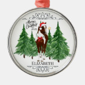 Personalized Horse Christmas Ornament Keepsake メタルオーナメント (正面)