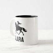 personalized horse girl mug custom name equestrian ツートーンマグカップ (正面左)