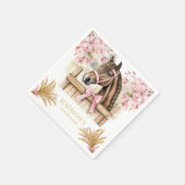 Personalized Horse Napkin – Blush Pink Country スタンダードカクテルナプキン (角)