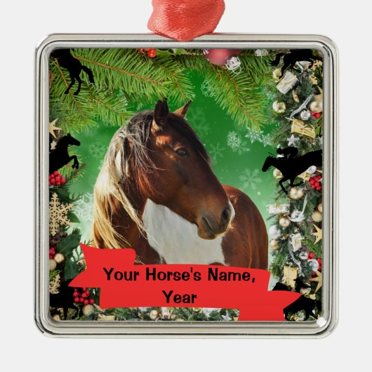 Personalized Horse ornament メタルオーナメント (正面)