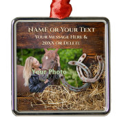 Personalized, Horse Ornaments for Christmas Tree メタルオーナメント