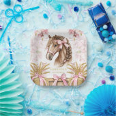 Personalized Horse Paper Plate – Blush Pink ペーパープレート (パーティー)
