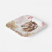 Personalized Horse Paper Plate – Blush Pink ペーパープレート (傾斜あり)