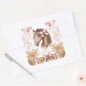 Personalized Horse Sticker – Blush Pink スクエアシール (封筒)