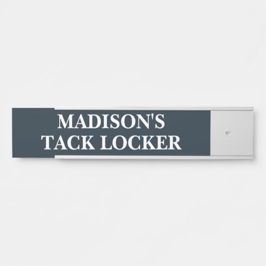 Personalized Horse Tack Room Sign Blue Custom Name サインプレート (正面)