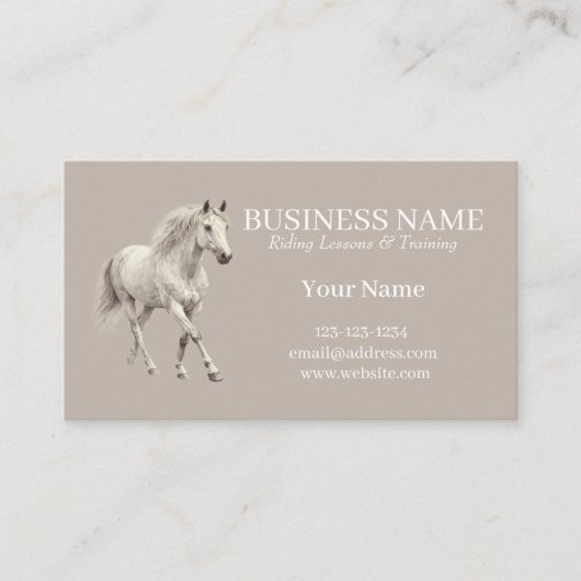 Personalized Horse Trainer Business Cards 名刺 (正面)