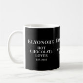 Personalized Hot Chocolate Lover White Script  コーヒーマグカップ (左)