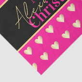 Personalized Hot Pink Black Gold Heart Christmas 薄葉紙 (詳細)