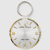 Personalized Hotel Name Luxury Gold Silver キーホルダー (正面)