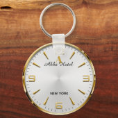 Personalized Hotel Name Luxury Gold Silver キーホルダー (裏面)