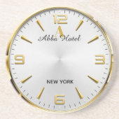Personalized Hotel Name Luxury Gold Silver コースター (正面)