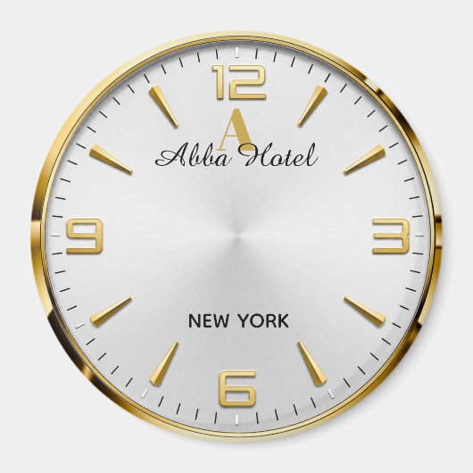Personalized Hotel Name Luxury Gold Silver マグネット (正面)