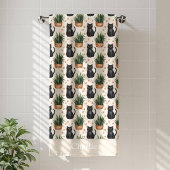 Personalized Houseplants and Cat バスタオル