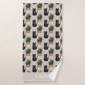 Personalized Houseplants and Cat バスタオル (バスタオル)