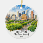 Personalized Houston Ornament, Custom Texas セラミックオーナメント (正面)