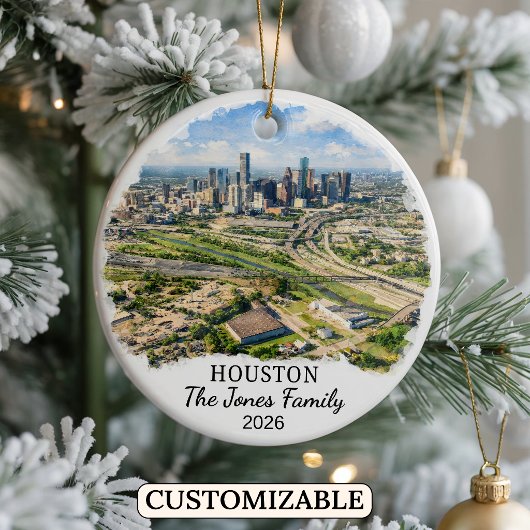 Personalized Houston Ornament, Custom Texas セラミックオーナメント