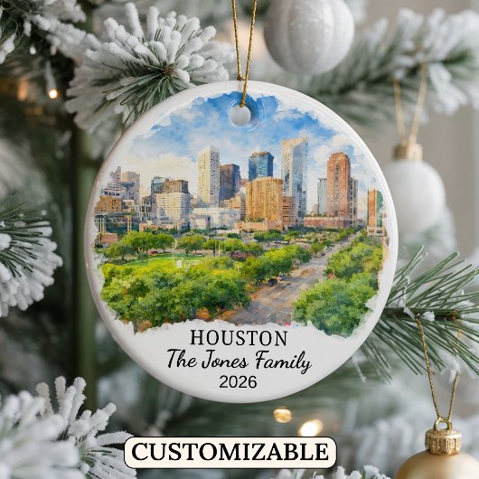 Personalized Houston Ornament, Custom Texas セラミックオーナメント