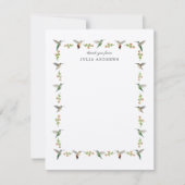 Personalized Hummingbird サンキューカード (正面)