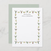 Personalized Hummingbird サンキューカード (正面/裏面)