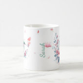Personalized Hummingbird Floral Serving Mug コーヒーマグカップ (中央)
