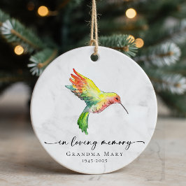 Personalized Hummingbird In Loving Memory Keepsake セラミックオーナメント