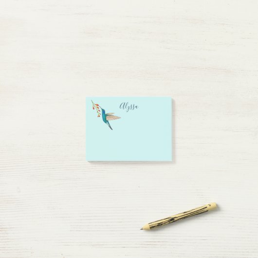 Personalized Hummingbird Notes ポストイット (デスク上)