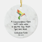 Personalized Hummingbird Saying Memorial セラミックオーナメント (正面)