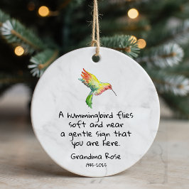 Personalized Hummingbird Saying Memorial セラミックオーナメント
