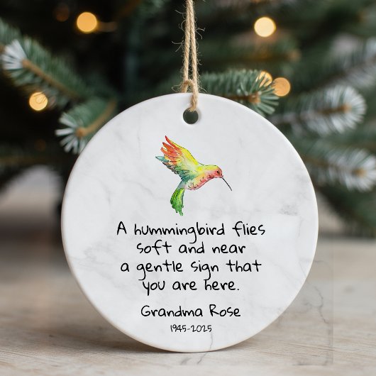 Personalized Hummingbird Saying Memorial セラミックオーナメント