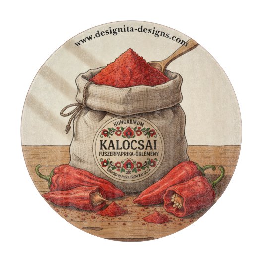 Personalized Hungarian Kalocsai Paprika  カッティングボード (正面)