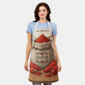 Personalized Hungarian Kalocsai Paprika Apron  エプロン (着用した状態)