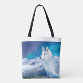 Personalized Husky dog with mountains  トートバッグ (裏面)