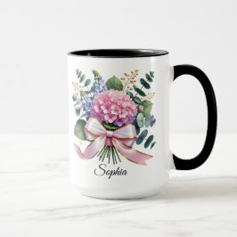 Personalized Hydrangea Flower Name Mug Gift マグカップ