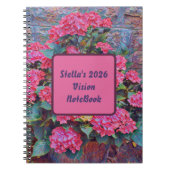 Personalized hydrangea paint Vision notebook 2026 ノートブック (正面)