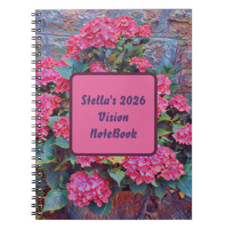 Personalized hydrangea paint Vision notebook 2026 ノートブック