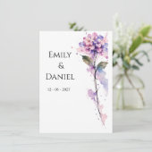 Personalized Hydrangea Save the Date Card セーブザデート (スタンド正面)