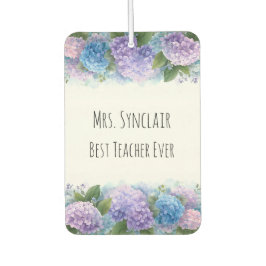 Personalized Hydrangea Teacher Thank You カーエアーフレッシュナー