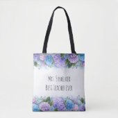 Personalized Hydrangea Teacher Thank You トートバッグ (正面)