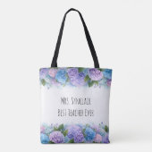 Personalized Hydrangea Teacher Thank You トートバッグ (裏面)