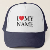 Personalized I Heart Hat, Custom Text Baseball Cap キャップ (正面)