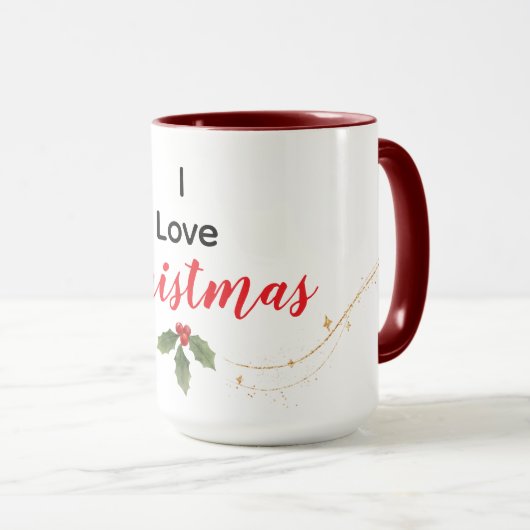 Personalized I Love Christmas Mug マグカップ (正面右)