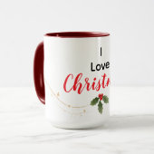 Personalized I Love Christmas Mug マグカップ (正面左)