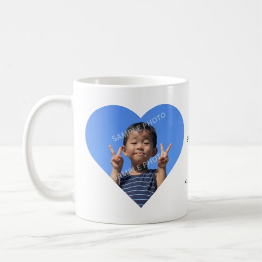 Personalized I Love Grandma 2 Photo Gift  コーヒーマグカップ (左)