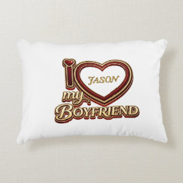 Personalized I Love My Boyfriend Custom Name アクセントクッション