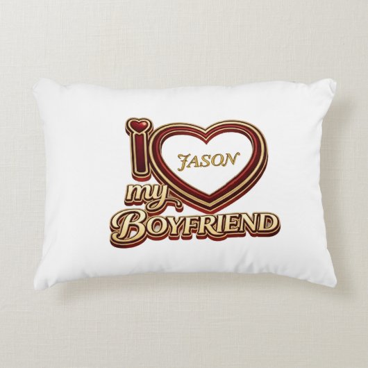 Personalized I Love My Boyfriend Custom Name アクセントクッション (正面)